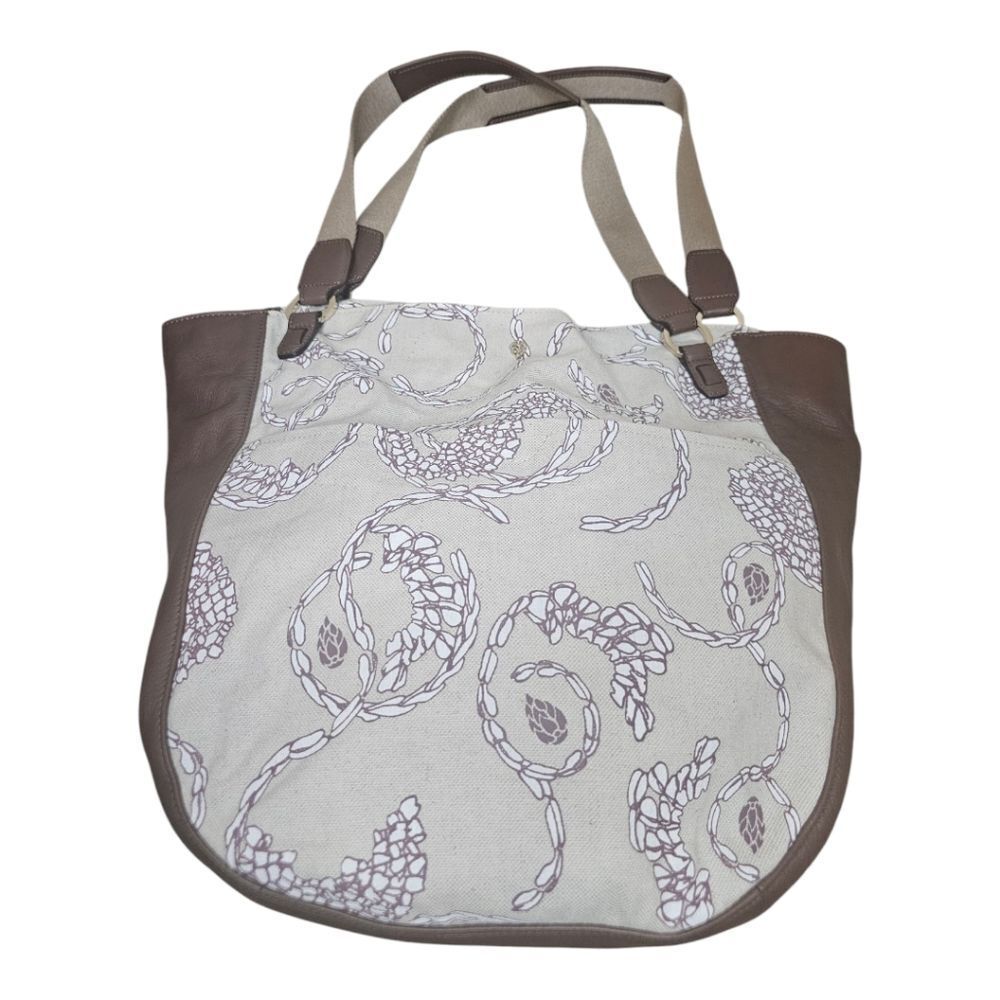 HELEN KAMINSKI Elegant Printed‎ Canvas & Leather Tote Bag